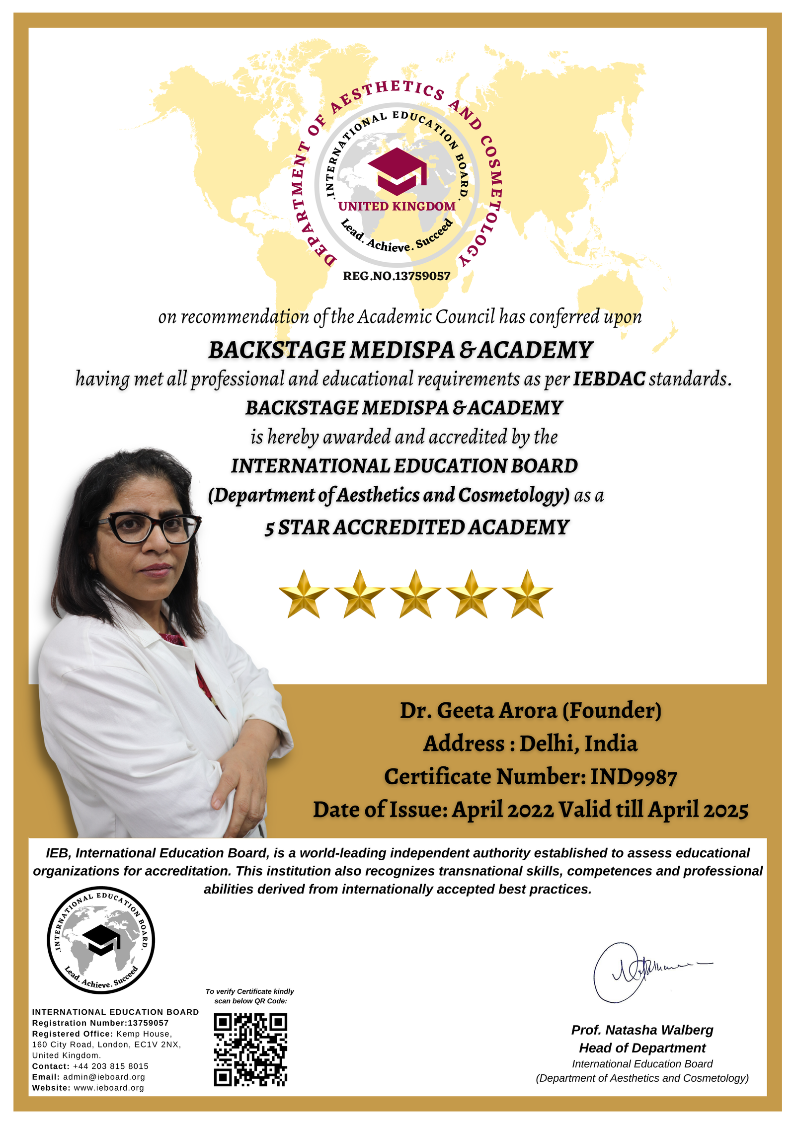 backstage academy dr geeta arora accredited delhi cosmetic gynaecology course
